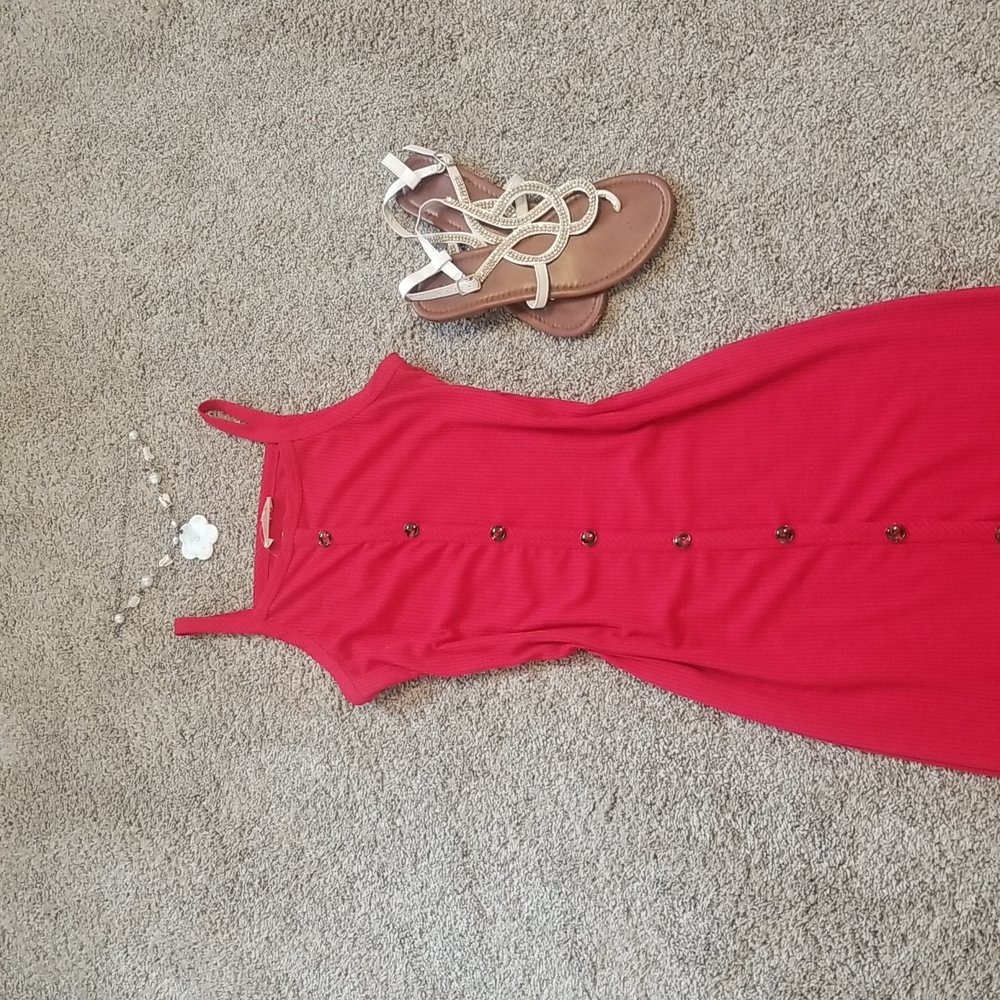 New with tag, long red dress